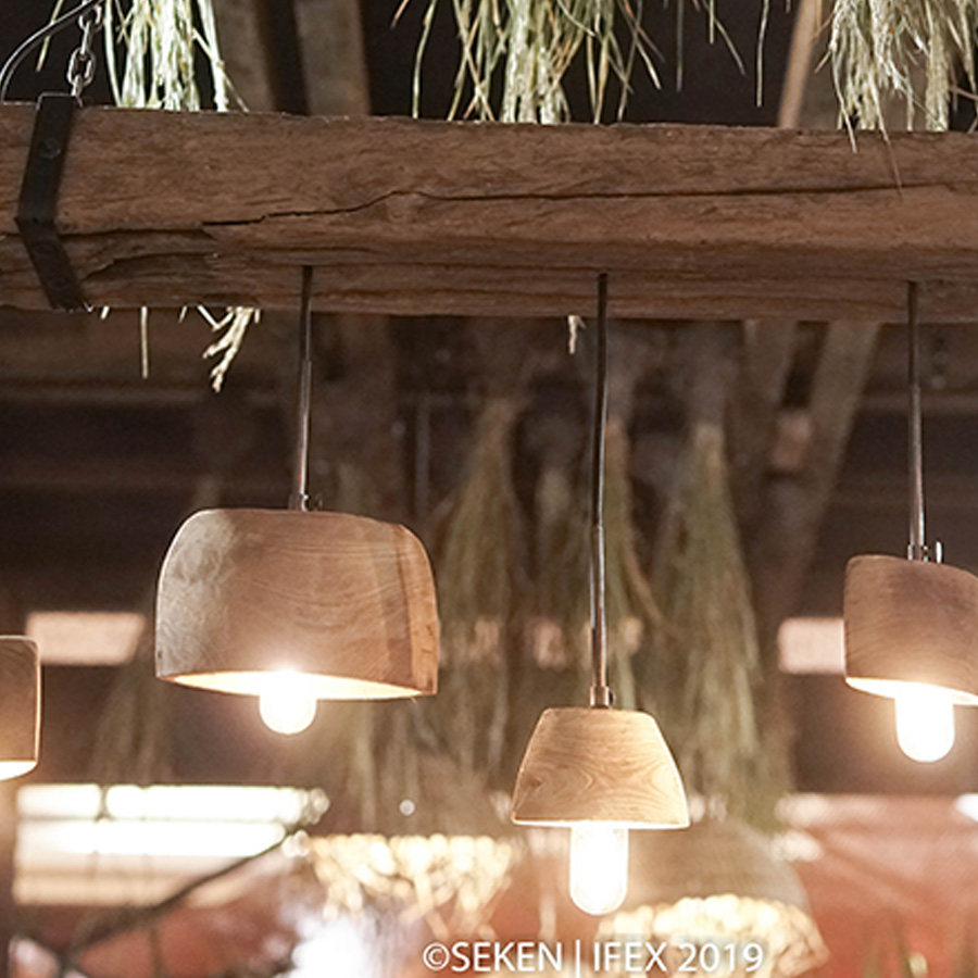 Lamp Tongtong With Bar Iron wood